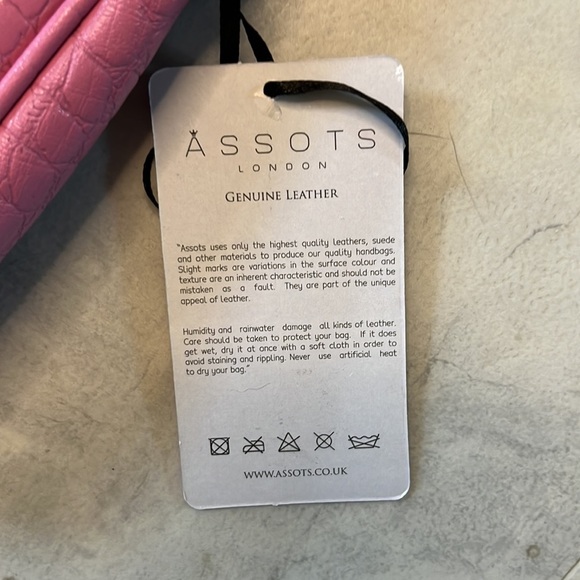 Zara Assots  Genuine Leather CrocPatterned NWT shoulder bag  Pink/ Gold hardware - Picture 4 of 14